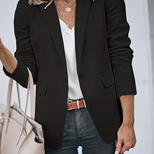 Load image into Gallery viewer, Elegant Solid Long Sleeve Blazer, Open Front Lapel Blazer, Elegant &amp; Stylish Tops For Office &amp; Work, Women Clothing - Shop &amp; Buy
