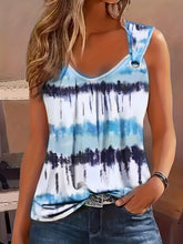 Load image into Gallery viewer, Elegant Tie Dye V-Neck Tank Top – Comfort Stretch, All-Season Chic &amp; Durable - Shop &amp; Buy
