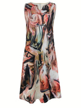 Load image into Gallery viewer, Elegant V-Neck Dress with Graphic Print - Sleek Vintage-Inspired Sleeveless Attire for Women - Shop &amp; Buy
