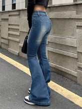 Load image into Gallery viewer, Elegant Washed Retro Flare Jeans – Slim Fit, High Stretch, All-Season Comfort &amp; Easy Care - Shop &amp; Buy
