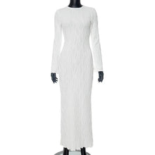 Load image into Gallery viewer, Elegant White Knit Long Dress for Women Fall Winter Lounge Wear Long Sleeve Slim Versatile Underlay Clupwear Party Dresses - Shop &amp; Buy
