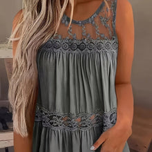 Load image into Gallery viewer, Elegant Womens Ruched Lace Tank Top - Sleeveless Crew Neck for Casual Spring &amp; Summer Wear - Shop &amp; Buy
