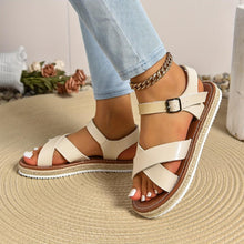Load image into Gallery viewer, Elegant Womens Solid Color Platform Sandals - Buckle Strap, Comfortable Faux Leather Upper - Shop &amp; Buy
