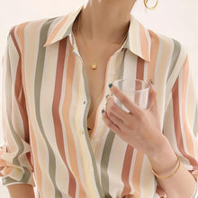 Load image into Gallery viewer, Elegant Womens Striped Shirt with Durable Material, Sophisticated Lapel Collar &amp; Easy-Care Fabric - Shop &amp; Buy
