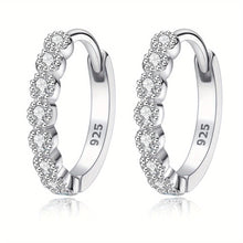 Load image into Gallery viewer, Elegant Zircon-Encrusted Sterling Silver Hoop Earrings - Chic Fashion Accessory for Weddings and Date Nights - Shop &amp; Buy
