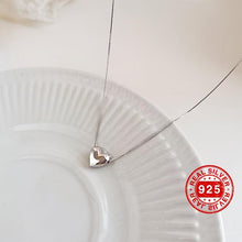 Load image into Gallery viewer, Enchanting Love Heart Sterling Silver Pendant Necklace - Delicate Simple Style - Shop &amp; Buy

