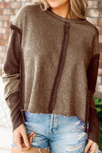 Load image into Gallery viewer, Exposed Seams Round Neck Dropped Shoulder Sweatshirt - Shop &amp; Buy
