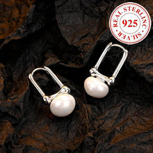 Load image into Gallery viewer, Exquisite 925 Sterling Silver Hypoallergenic Hoop Earrings With Freshwater Pearl Design - Shop &amp; Buy
