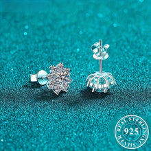 Load image into Gallery viewer, Exquisite 925 Sterling Silver Moissanite Sunflower Women Stud Earrings - Shop &amp; Buy
