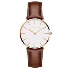 Load image into Gallery viewer, Quartz Movement Brown Leather White Dial Women Top Brand Luxury Waterproof Watch
