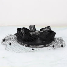 Load image into Gallery viewer, Fascinator Top Hat For Woman With Bow Veil Elegant Wedding Church Kentucky Derby Cap - Shop &amp; Buy
