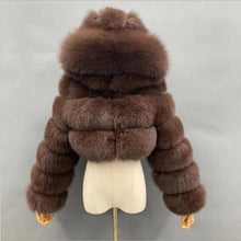 Load image into Gallery viewer, Fashion Autumn Winter High Quality Faux Fox Fur Coat Women Vintage with Cap Slim Warm Mink Short Jackets Furry Coat Clothes - Shop &amp; Buy
