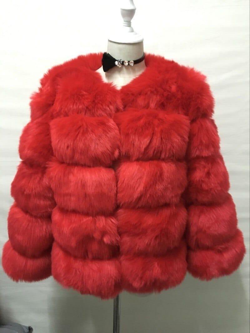 Fashion Elegant Faux Fox Fur Coat Women High Quality Long Sleeve Thick Warm Jackets Furry Solid Winter Mink Coat - Shop & Buy