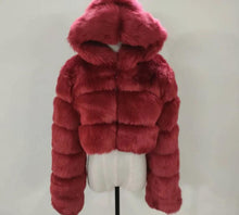 Load image into Gallery viewer, Fashion Fall Winter High Quality Faux Fox Fur Coat Women Elegant Long Sleeve Hoodie Slim Short Jackets Furry Coat - Shop &amp; Buy
