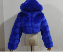 Load image into Gallery viewer, Fashion Fall Winter High Quality Faux Fox Fur Coat Women Elegant Long Sleeve Hoodie Slim Short Jackets Furry Coat - Shop &amp; Buy
