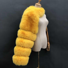 Load image into Gallery viewer, Fashion Fall Winter High Quality Short Faux Fox Fur Coat Women One Shoulder Long Sleeve Warm Mink Jackets Furry Coat - Shop &amp; Buy
