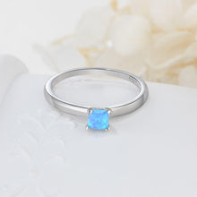 Load image into Gallery viewer, Fashion Jewelry Small Square Blue Pink White Opal Ring Simple Engagement Rings For Women Gift - Shop &amp; Buy
