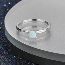 Load image into Gallery viewer, Fashion Jewelry Small Square Blue Pink White Opal Ring Simple Engagement Rings For Women Gift - Shop &amp; Buy
