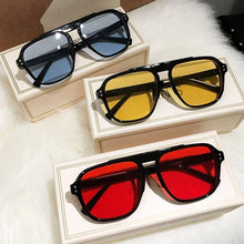 Load image into Gallery viewer, Fashion Oversized Yellow Square Women Sunglasses Brand Design Rivet Candy Blue Sun Glasses Vintage Shades Eyewear UV400 - Shop &amp; Buy