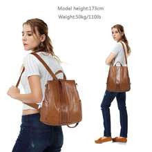 Load image into Gallery viewer, Fashion Vegan Leather Anti-theft Women Backpack Vintage Weave Unique Soft School Bag for Teenager Girl Designer Purse - Shop &amp; Buy
