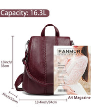 Load image into Gallery viewer, Fashion Vegan Leather Anti-theft Women Backpack Vintage Weave Unique Soft School Bag for Teenager Girl Designer Purse - Shop &amp; Buy
