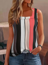 Load image into Gallery viewer, Fashionable Color Block Tank Top - Stylish Square Neckline for Summer Comfort - Shop &amp; Buy
