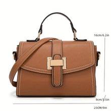 Load image into Gallery viewer, Fashionable Solid Color PU Leather Shoulder Bag - Secure Zipper Flap, Stylish Crossbody &amp; Top Handle Design - Shop &amp; Buy
