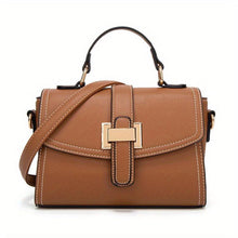 Load image into Gallery viewer, Fashionable Solid Color PU Leather Shoulder Bag - Secure Zipper Flap, Stylish Crossbody &amp; Top Handle Design - Shop &amp; Buy
