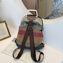 Load image into Gallery viewer, Fashionable Striped Canvas Backpack - Versatile Women Daypack with Secure Zip Closure &amp; Comfy Shoulder Straps - Shop &amp; Buy
