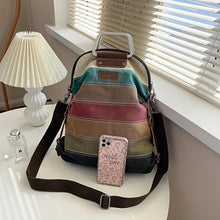 Load image into Gallery viewer, Fashionable Striped Canvas Backpack - Versatile Women Daypack with Secure Zip Closure &amp; Comfy Shoulder Straps - Shop &amp; Buy
