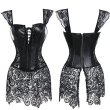 Load image into Gallery viewer, Faux Leather Corset Gothic Bustier Sexy Lingerie Halloween Steampunk Costume Burlesque Dresses - Shop &amp; Buy
