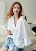 Load image into Gallery viewer, Minimalism Oversize Women&#39;s Shirt Summer New 100% Cotton Loose 4 Colors Chic Elegant and Youth Woman Blouses
