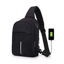 Load image into Gallery viewer, Fengdong small usb charge shoulder bag men messenger bags male waterproof sling chest bag boy travel bagpack men cross body bags - Shop &amp; Buy
