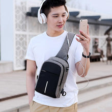 Load image into Gallery viewer, Fengdong small usb charge shoulder bag men messenger bags male waterproof sling chest bag boy travel bagpack men cross body bags - Shop &amp; Buy