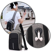 Load image into Gallery viewer, Fengdong small usb charge shoulder bag men messenger bags male waterproof sling chest bag boy travel bagpack men cross body bags - Shop &amp; Buy
