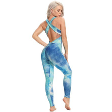 Load image into Gallery viewer, Fittoo Jumpsuit Women Cross Back Ink Tie-dye Overalls For Women Fitnesssexy Jumpsuit Jacquard Tracksuit Gym Workout Sportwear - Shop &amp; Buy