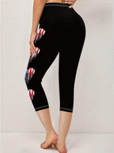 Load image into Gallery viewer, Flag Heart Print Skinny Cropped Leggings - Fashion-Forward Design, Ultra-Stretchy &amp; Comfortable - Shop &amp; Buy
