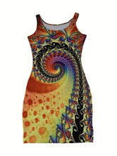 Load image into Gallery viewer, Flattering Abstract Print Sleeveless Tank Dress - Fashion-Forward Casual Style - Figure-Hugging Bodycon Fit - Shop &amp; Buy
