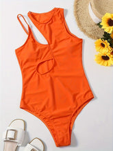 Load image into Gallery viewer, Flattering Asymmetric One Piece Swimsuit - Stretchy &amp; High Cut Design - Shop &amp; Buy
