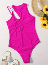 Load image into Gallery viewer, Flattering Asymmetric One Piece Swimsuit - Stretchy &amp; High Cut Design - Shop &amp; Buy
