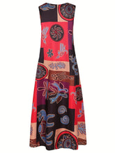 Load image into Gallery viewer, Flattering Ethnic Print V Neck Maxi Dress - Vintage Sleeveless Boho Chic with Convenient Pockets - Shop &amp; Buy
