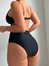 Load image into Gallery viewer, Flattering Mesh Detail One-piece Swimsuit - Chic V Neck &amp; Bold Cut Out - Shop &amp; Buy
