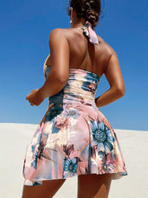 Load image into Gallery viewer, Flattering Ruched Vintage Floral Swimsuit - Chic Halter Tie Neck, Stretchy One-piece Swim Dress - Shop &amp; Buy
