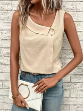 Load image into Gallery viewer, Flattering Solid Color Asymmetrical Tank Top - Fashionable &amp; Casual Sleeveless Top for Spring &amp; Summer - Shop &amp; Buy

