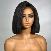 Load image into Gallery viewer, Flawless Bob Human Hair Wig - Kinky Straight Brazilian Hair, HD Swiss Lace Frontal - Shop &amp; Buy
