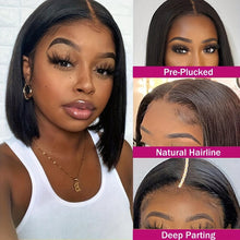 Load image into Gallery viewer, Flawless Bob Wigs - Brazilian Remy Human Hair, 150% Dense, Seamless 4x4 Lace Closure, Glueless &amp; Realistic Lace Front - Shop &amp; Buy
