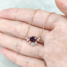 Load image into Gallery viewer, Flexible Moqs Round Lab Alexandrite Stone Handmade Birthstone Rose Gold 925 Sterling Silver Alexandrite Necklace - Shop &amp; Buy
