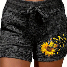 Load image into Gallery viewer, Flirty Sunflower Print Shorts - Casual Drawstring Style with Handy Pockets - Shop &amp; Buy
