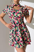 Load image into Gallery viewer, Floral Buttoned Cutout Puff Sleeve Dress - Shop &amp; Buy