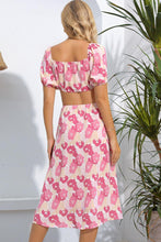 Load image into Gallery viewer, Floral Cutout Square Neck Puff Sleeve Dress - Shop &amp; Buy